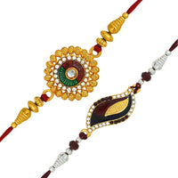 Mahi Combo of Classic Designer Multicolor Crystals Rakhi for Beloved Brother /Bhaiya (RCO1105425M)