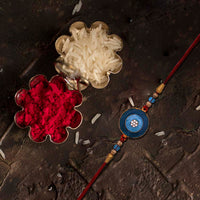 Mahi Combo of 2 Floral Rakhis with Meena Work and Crystals for Bhaiya / Brother (RCO1105429G)