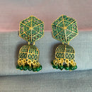 Mahavir Antique Gold Plated Meenakari Jhumki Earrings