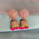 Mahavir Antique Gold Plated Meenakari Jhumki Earrings