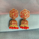 Mahavir Antique Gold Plated Meenakari Jhumki Earrings