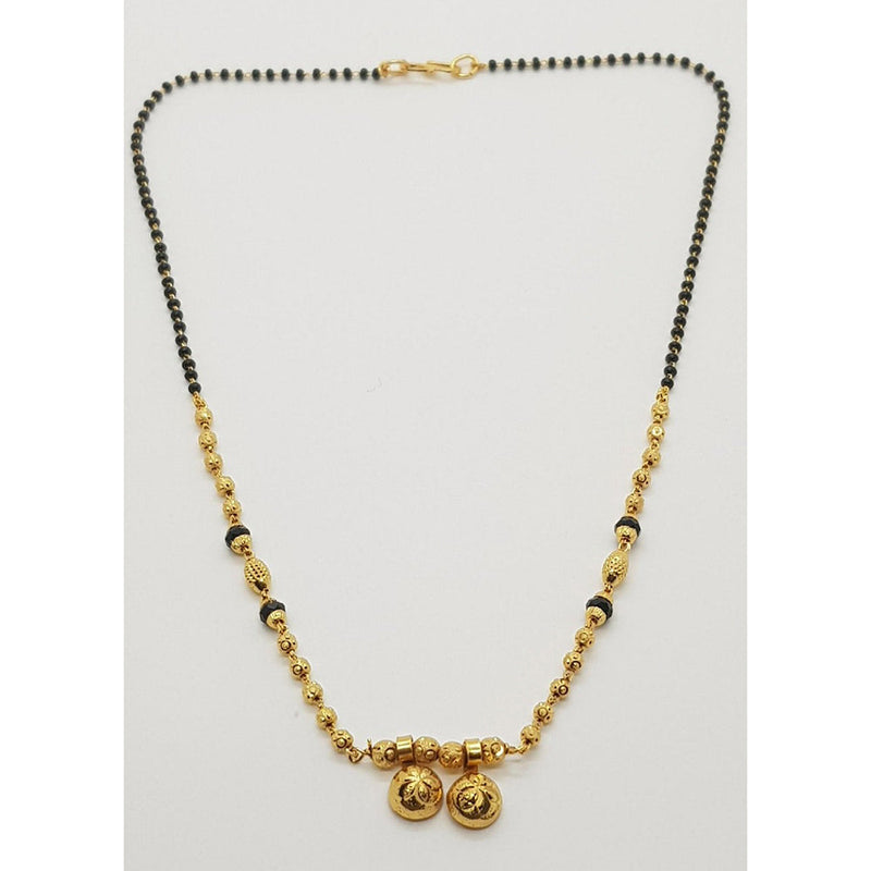 Raiyaraj Gold Plated Pack Of 3 Black Beads Mangalsutra -RRAcc09