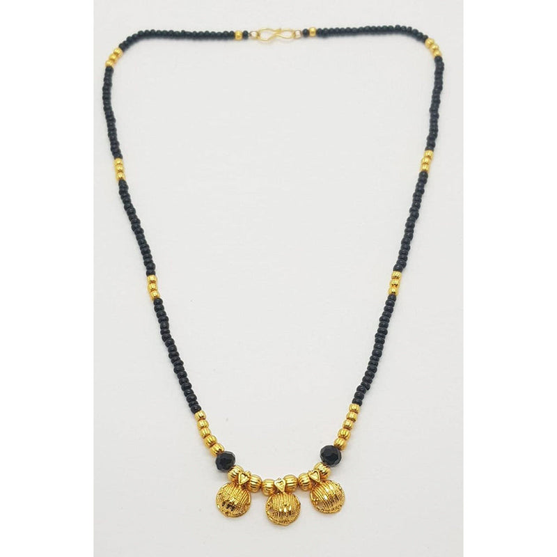 Raiyaraj Gold Plated Pack Of 3 Black Beads Mangalsutra -RRAcc12