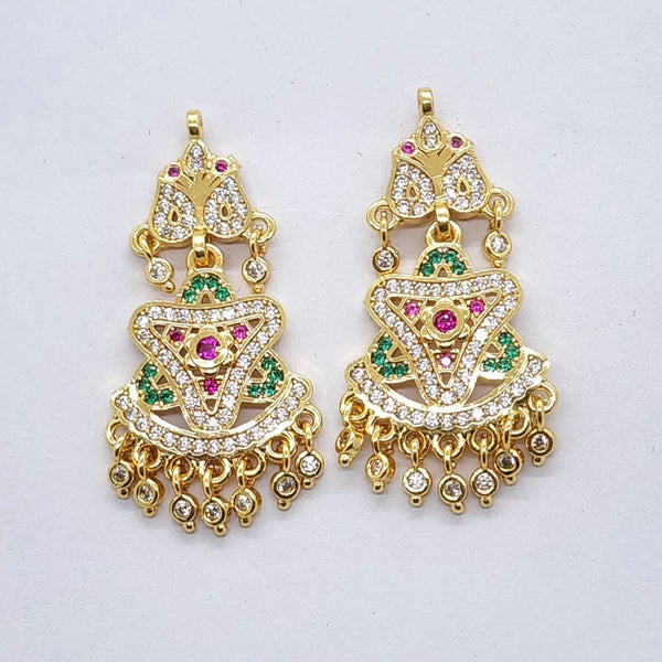 Raiyaraj Gold Plated American Diamond Micro Plating Pack of 3 Dangler Designer Earrings