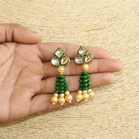 Beadsnfashion Glass Crystal Beaded Kundan Choker Set Green