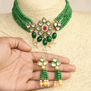 Beadsnfashion Glass Crystal Beaded Kundan Choker Set Green