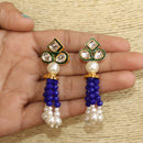 Beadsnfashion Glass Crystal Beaded Kundan Choker Set Blue