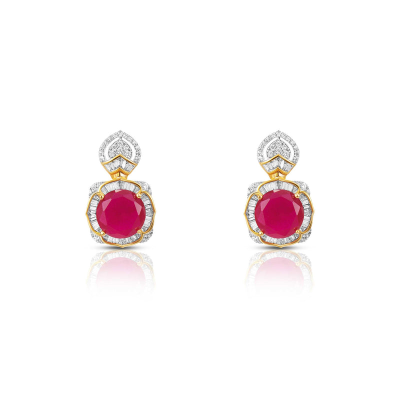 Nipura Red lotus drop earrings