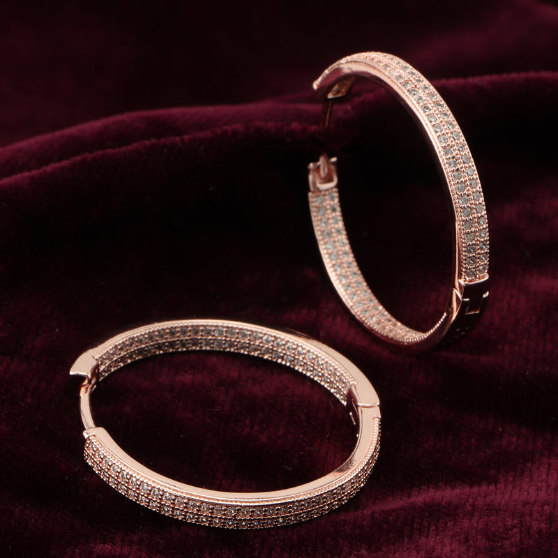 Nipura Rosegold Crystal Shadow Hoops