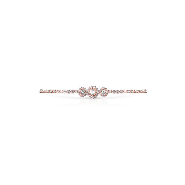 Nipura Rosegold Triple Zircon Moon Bolo-bracelet