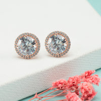 Nipura Rosegold Victoria Halo Cluster Studs