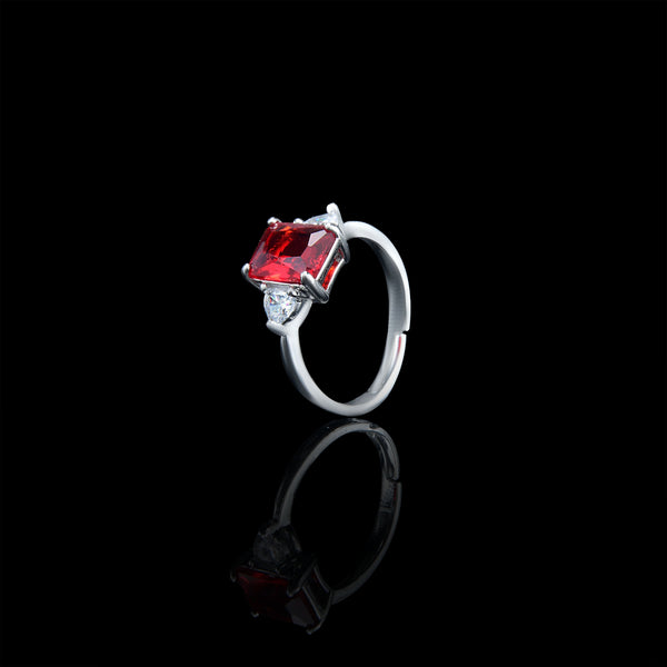 Nipura Rosy Red Zircon Petal Ring