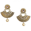 Shreeji Brown Austrian Stone Gold Plated Dangler Earrings - SE_679