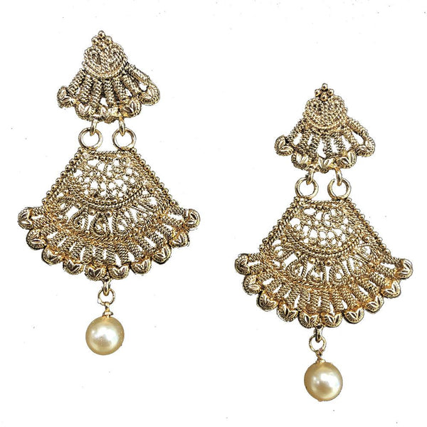 Shreeji Gold Plated Dangler Earrings - SE_685