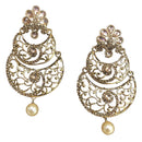 Shreeji Brown Austrian Stone Gold Plated Dangler Earrings - SE_727