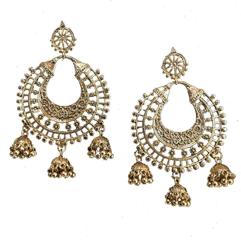 Shreeji Gold Plated Jhumki Earrings - SE_758