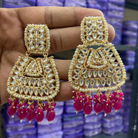 Sai Fashion Gold Plated Kundan And Beads Designer Dangler Earrings