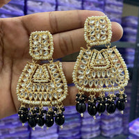 Sai Fashion Gold Plated Kundan And Beads Designer Dangler Earrings