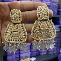 Sai Fashion Gold Plated Kundan And Beads Designer Dangler Earrings