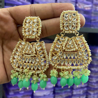 Sai Fashion Gold Plated Kundan And Beads Designer Dangler Earrings