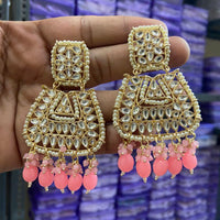 Sai Fashion Gold Plated Kundan And Beads Designer Dangler Earrings