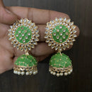 Sai Fashion Gold Plated Kundan Stone & Meenakari Jhumki Earrings