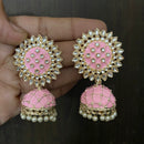 Sai Fashion Gold Plated Kundan Stone & Meenakari Jhumki Earrings