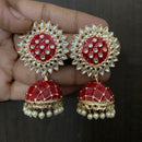 Sai Fashion Gold Plated Kundan Stone & Meenakari Jhumki Earrings