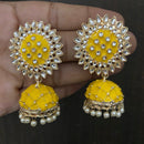 Sai Fashion Gold Plated Kundan Stone & Meenakari Jhumki Earrings