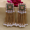 Sai Fashion Gold Plated Ad Stone Dangler Earrings