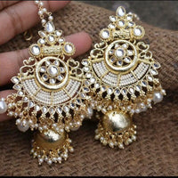Sai Fashion Gold & Silver Plated Kundan Stone And Pearl Designer Jhumki  Earrings