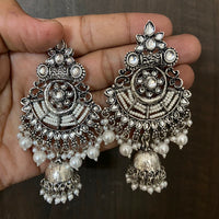 Sai Fashion Gold & Silver Plated Kundan Stone And Pearl Designer Jhumki  Earrings