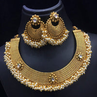 Sai Fashion Gold Plated Kundan Stone & Pearl Traditional Necklace Set