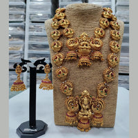 Sai Fashion Gold Plated Green & Pink Pota Stone Bridal Set