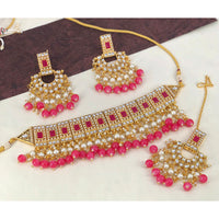 Sai Fashion Gold Plated Kundan And Beads Necklace Set