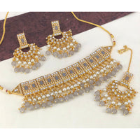 Sai Fashion Gold Plated Kundan And Beads Necklace Set