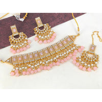 Sai Fashion Gold Plated Kundan And Beads Necklace Set