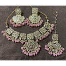 Sai Fashion Gold Plated Kundan Stone & Beads Choker Necklace Set