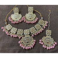 Sai Fashion Gold Plated Kundan Stone & Beads Choker Necklace Set