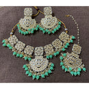 Sai Fashion Gold Plated Kundan Stone & Beads Choker Necklace Set