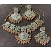 Sai Fashion Gold Plated Kundan Stone & Beads Choker Necklace Set