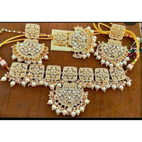 Sai Fashion Gold Plated Kundan Stone & Beads Choker Necklace Set