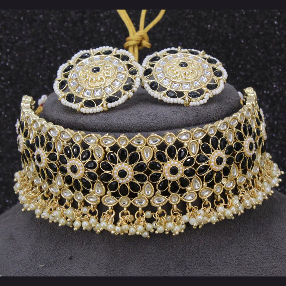 Sai Fashion Gold Plated Kundan Set Choker Necklace Set