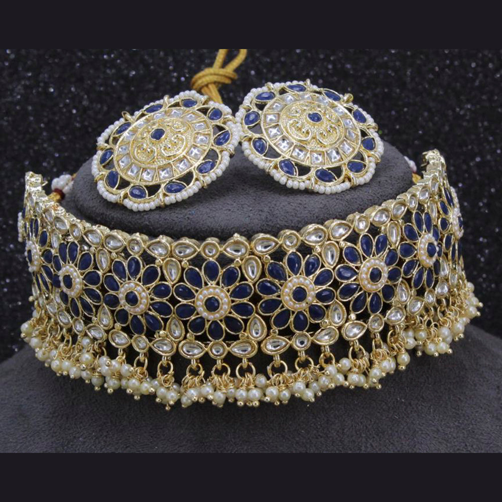 Sai Fashion Gold Plated Kundan Set Choker Necklace Set