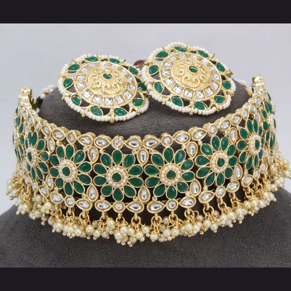 Sai Fashion Gold Plated Kundan Set Choker Necklace Set