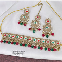 Sai Fashion Gold Plated Pearl & Beads Choker Necklace Set