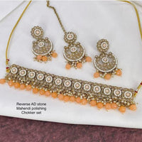 Sai Fashion Gold Plated Pearl & Beads Choker Necklace Set