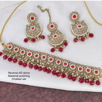 Sai Fashion Gold Plated Pearl & Beads Choker Necklace Set