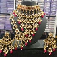 Sai Fashion Gold Plated Kundan Stone & Beads Necklace Set