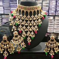 Sai Fashion Gold Plated Kundan Stone & Beads Necklace Set